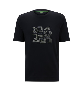 BOSS Typografisk T-shirt svart