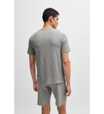BOSS Maglia del pigiama a nido d'ape grigia