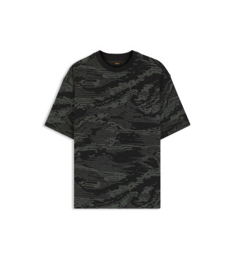 BOSS maglietta nera verdastra wildnature