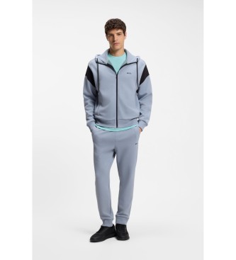 BOSS T-shirt en coton extensible avec logo bleu