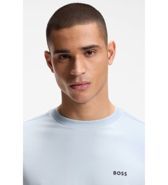 BOSS Stretch-Baumwoll-T-Shirt mit blauem Logo-Detail