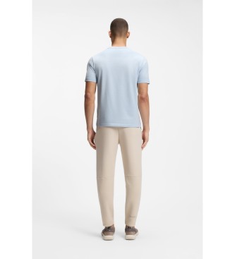 BOSS Stretch-Baumwoll-T-Shirt mit blauem Logo-Detail