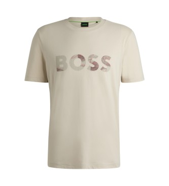 BOSS Logo Glamping T-shirt beige