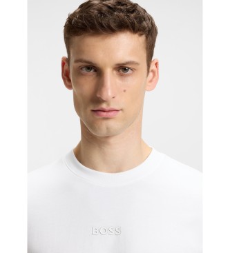 BOSS White tonal logo T-shirt