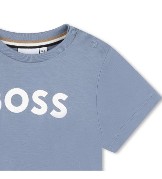 BOSS T-shirt  manches courtes bleu-gris