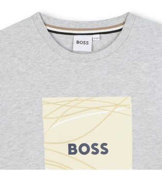 BOSS Tonska majica sive barve