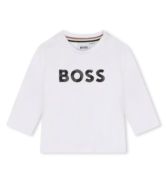 BOSS Langarm-T-Shirt wei