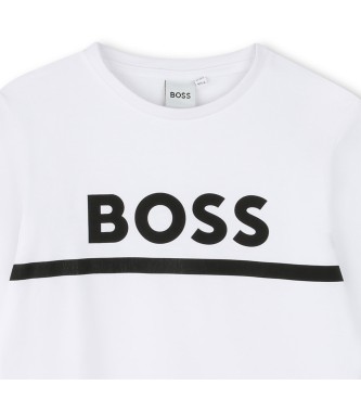 BOSS Langarm-T-Shirt wei 