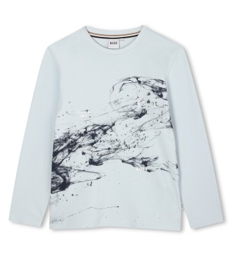 BOSS Abstraktna majica modra