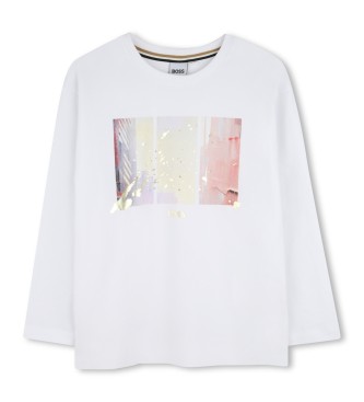 BOSS T-shirt Look biały