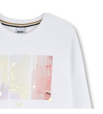 BOSS T-shirt Look biały