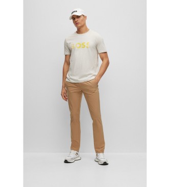 BOSS T-shirt de malha com logtipo off-white