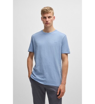 BOSS T-shirt en coton tricot� avec logo bleu