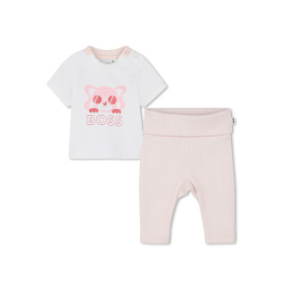 BOSS Conjutno de camiseta y legging  blanco, rosa