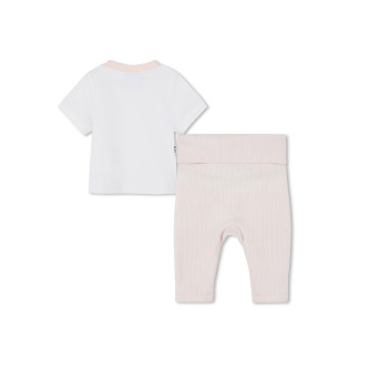 BOSS Conjutno de camiseta y legging  blanco, rosa