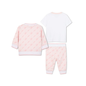 BOSS Conjunto de 3 piezas  interlock rosa, blanco