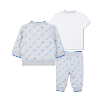 BOSS 3 piece tracksuit set white, light blue