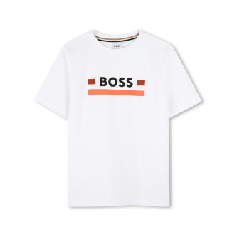 BOSS St med T-shirt og shorts, hvid, brun