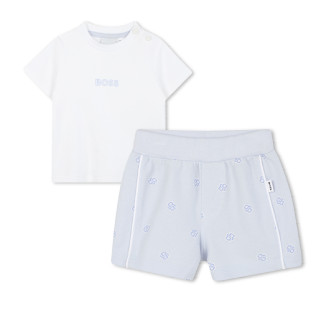 BOSS T-Shirt und Shorts Set wei, blau