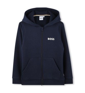 BOSS Navy Hooded Cardigan