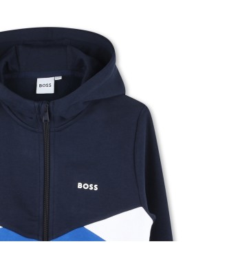 BOSS Marinbl Cardigan med huva