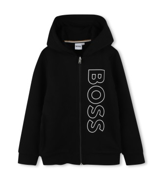 BOSS Sweatshirt med huva, svart