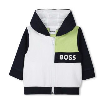 BOSS White Hooded Cardigan