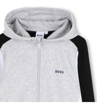 BOSS Camisola de l� cinzenta