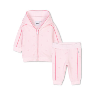 BOSS Pink hooded cardigan and sweatpants set