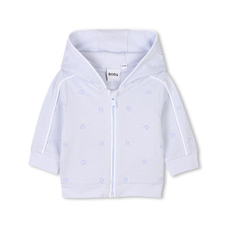 BOSS Hooded cardigan and light blue sports trousers set