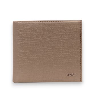 BOSS Cartera de Piel Derwil marrón