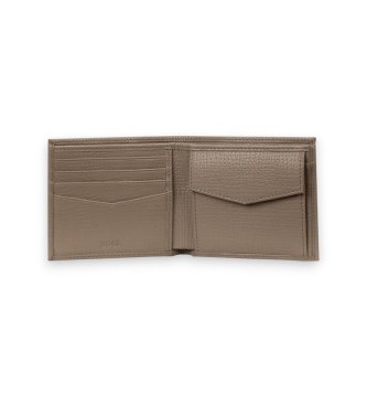 BOSS Cartera de Piel Derwil marrón