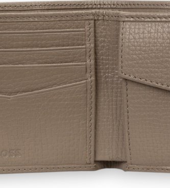 BOSS Cartera de Piel Derwil marrón
