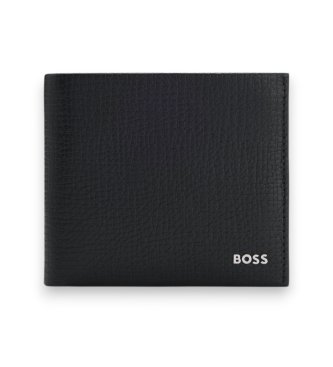BOSS Cartera de Piel Derwil negro