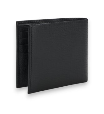 BOSS Cartera de Piel Derwil negro