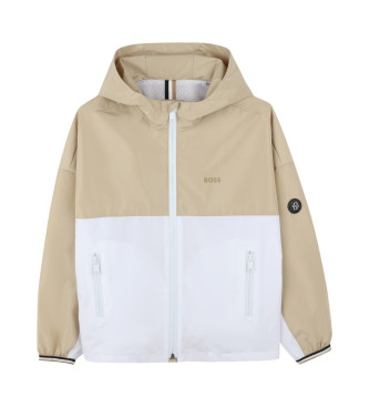 BOSS Beige colour block design jacket