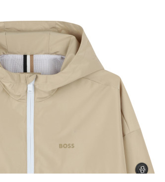 BOSS Beige colour block design jacket