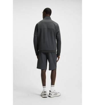 BOSS Water-repellent knitted jacket dark grey