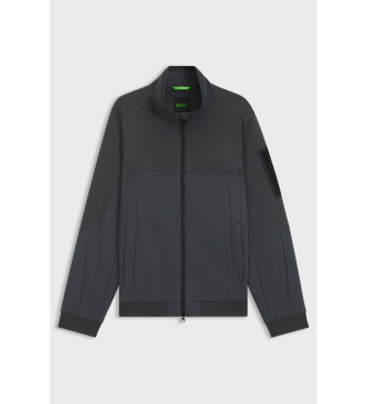 BOSS Water-repellent knitted jacket dark grey