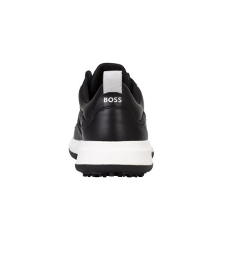 BOSS Cedric Leren Sneakers zwart