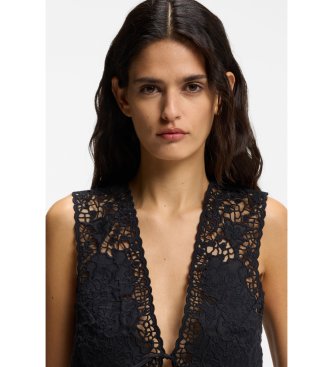 BOSS Irika Black Embroidered Vest