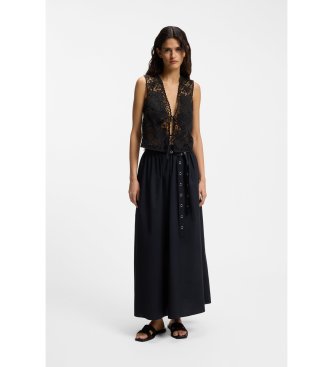 BOSS Irika Black Embroidered Vest