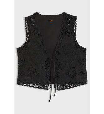 BOSS Irika Black Embroidered Vest