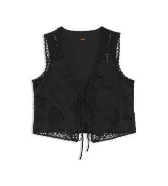 BOSS Black embroidered waistcoat