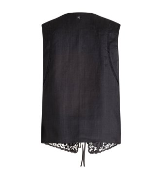 BOSS Black embroidered waistcoat