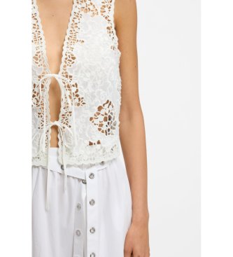 BOSS Gilet bordeaux avec fermeture nou�e blanche