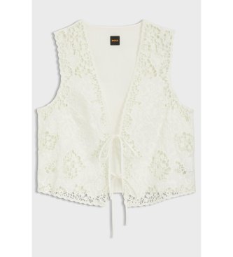 BOSS Gilet bordeaux avec fermeture nou�e blanche