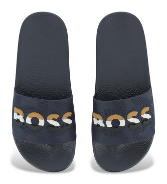 BOSS Flipflops med navy-prget logo