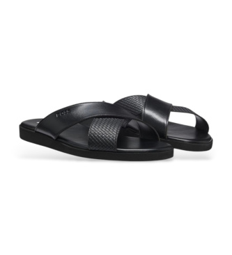 BOSS Flip flops med enf�rgade remmar svart