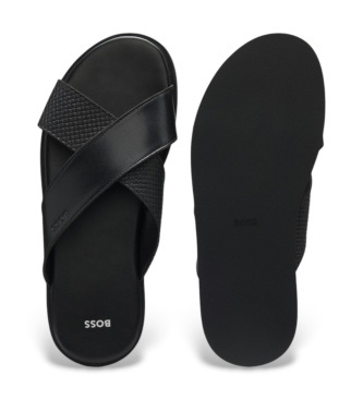 BOSS Flip flops med enf�rgade remmar svart